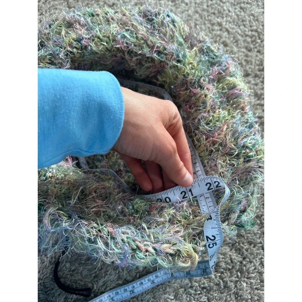 Multicolor‎ Fuzzy Eyelash Yarn Bucket Hat Shaggy Boho Eclectic Y2K Festival
